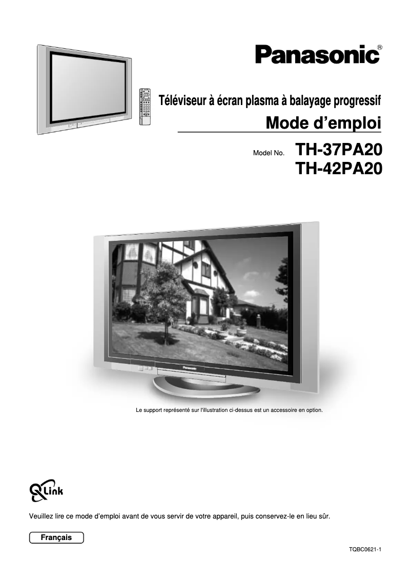 Page 1 of the manual User Manual Panasonic Viera TH-37PA20E