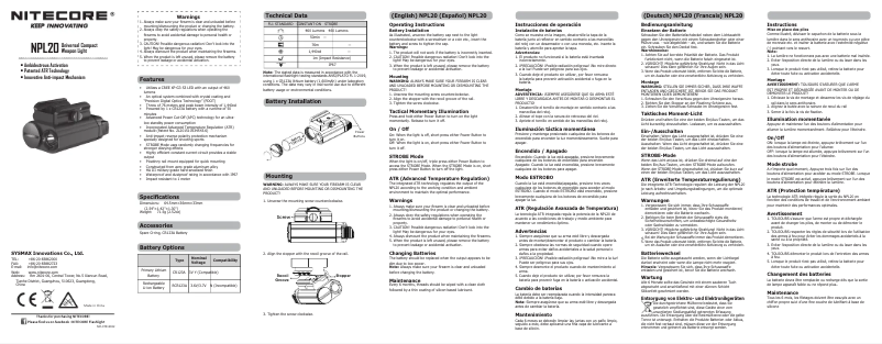Page 1 of the manual User Manual Nitecore NPL20