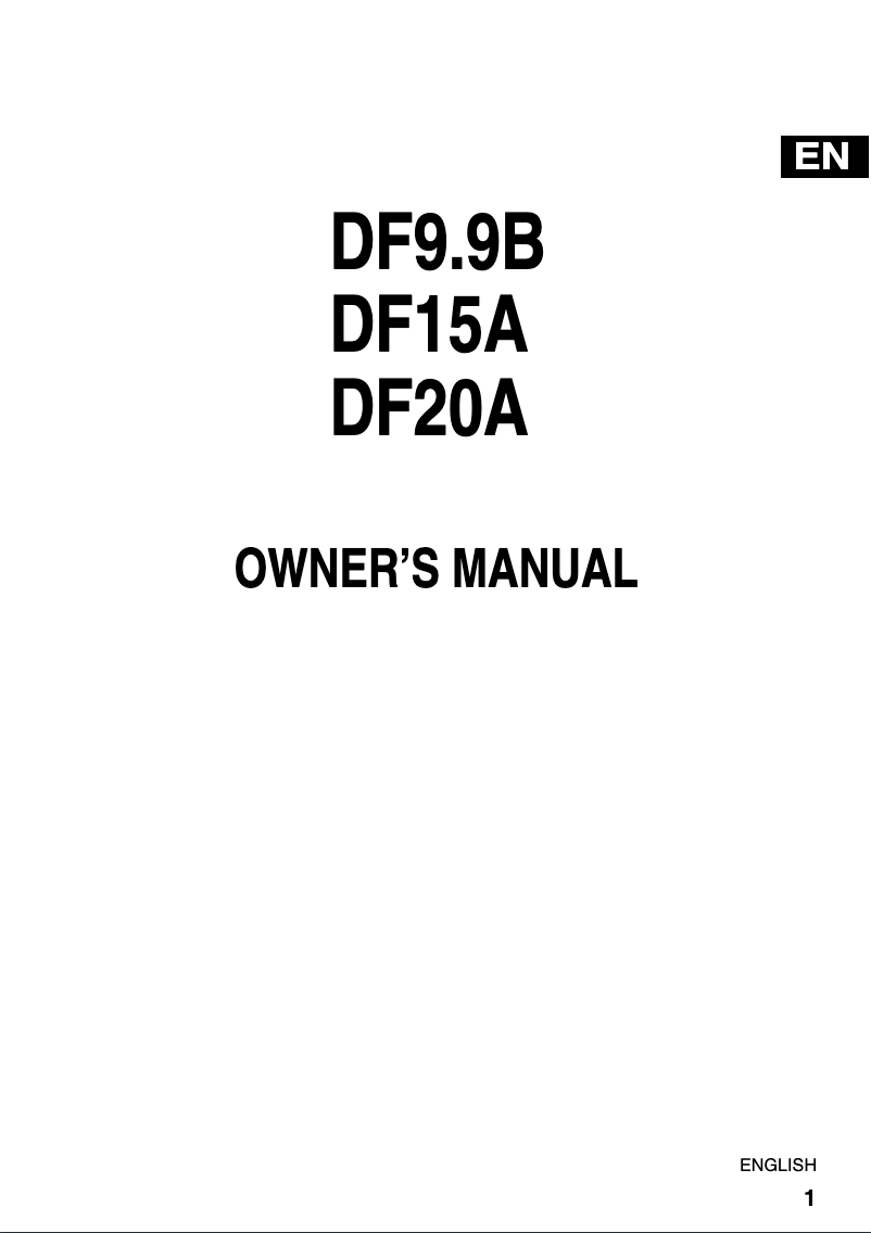 Page 1 of the manual User Manual Suzuki DF15A