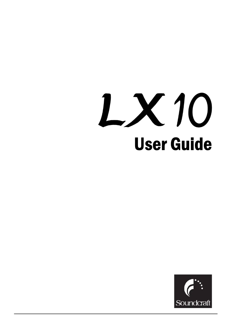 First page image of the manual for LX10