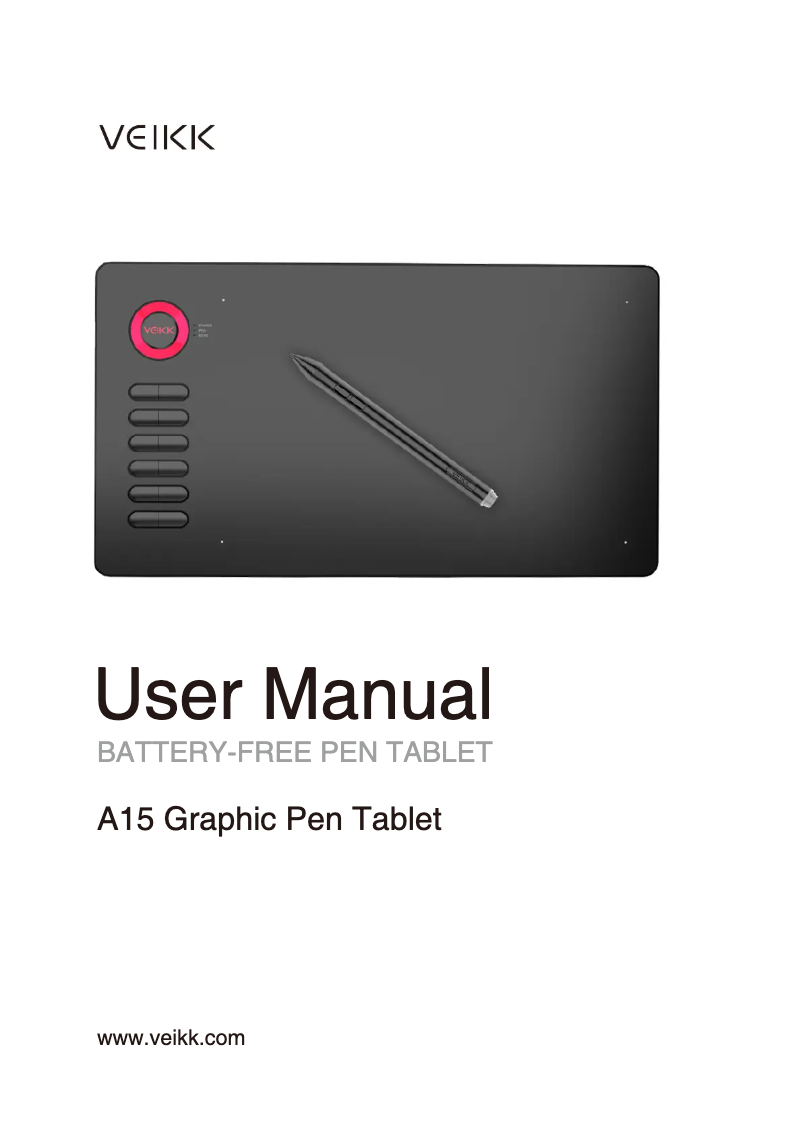 Page 1 of the manual User Manual veikk A15