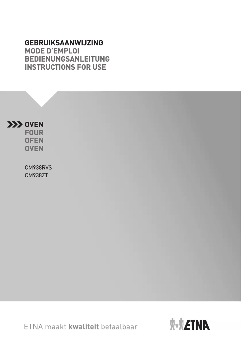 Page 1 of the manual User Manual Etna CM938ZT