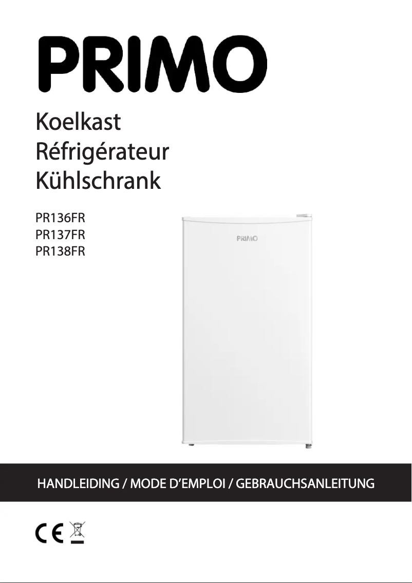 First page image of the manual for PR138FR