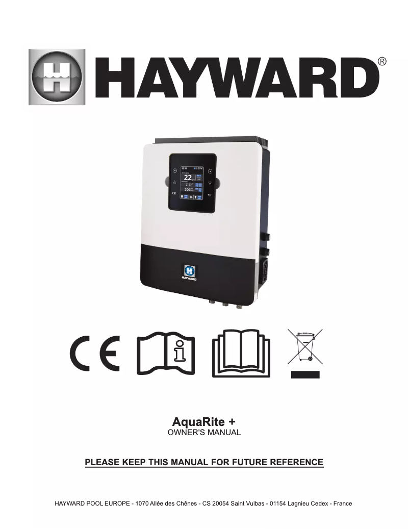 Page 1 of the manual User Manual Hayward AquaRite+