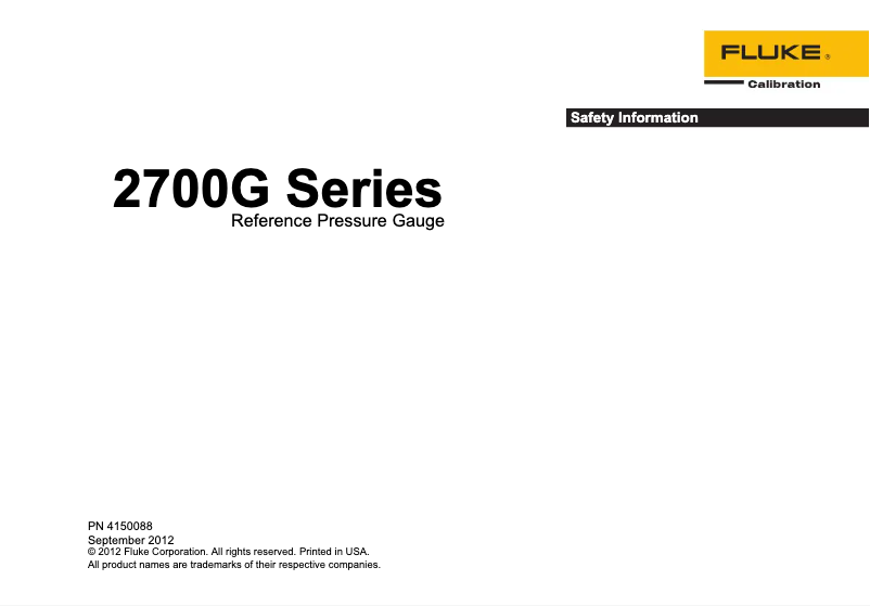 Page 1 of the manual Safety Instructions Fluke P5513