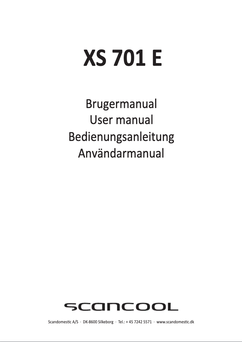 Page 1 of the manual User Manual Scancool XS 701 E