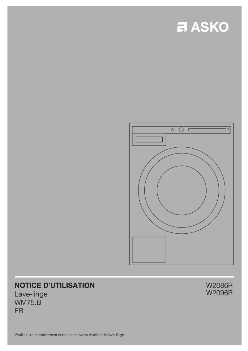 Page 1 of the manual User Manual Asko W2096R.W
