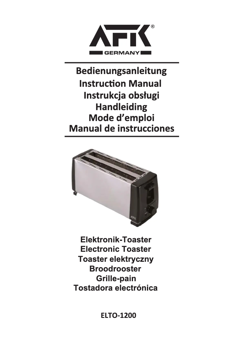 Page 1 of the manual User Manual AFK ELTO-700.10.2