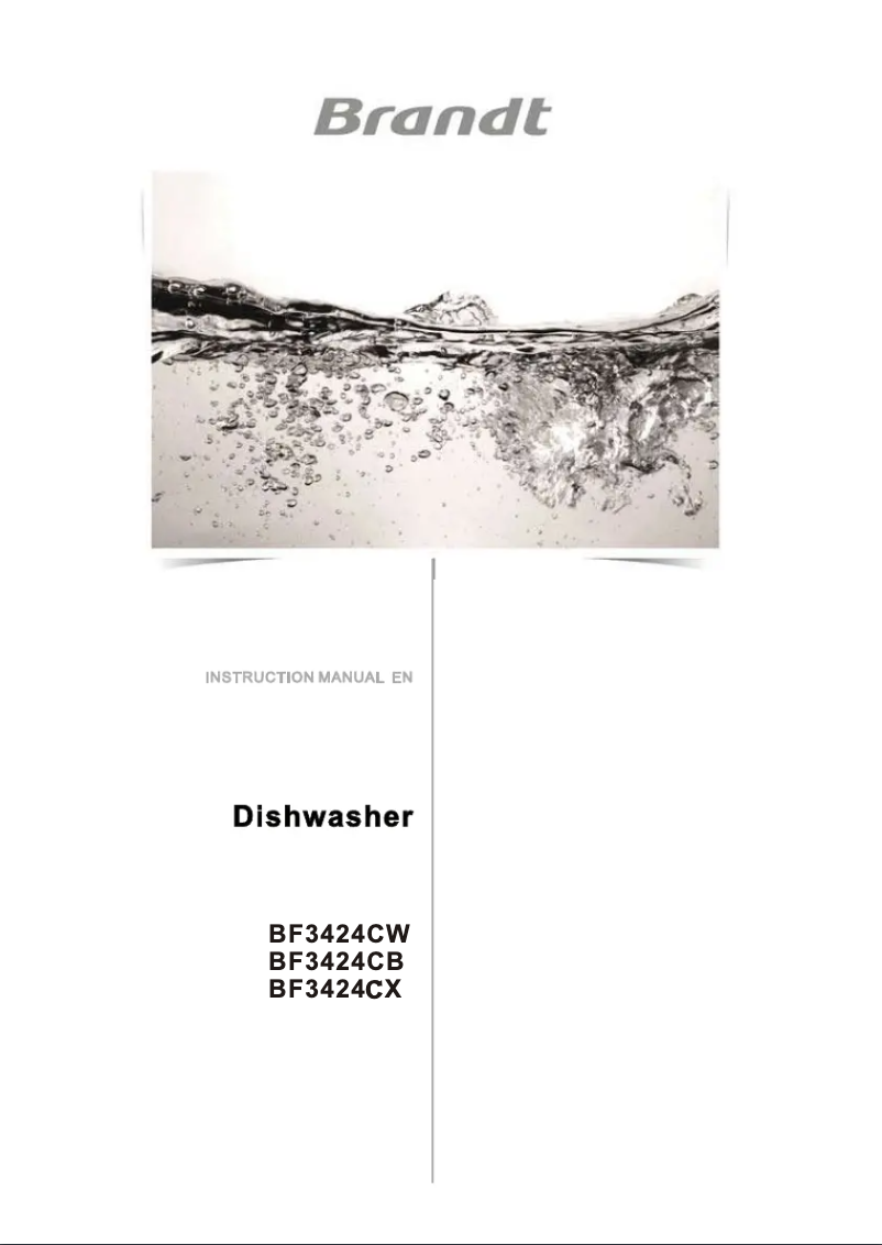 Page 1 of the manual User Manual Brandt BF3424CX