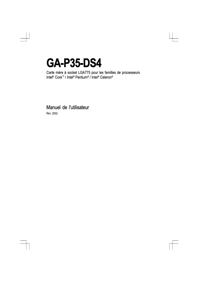 Page 1 of the manual User Manual Gigabyte GA-P35-DS4