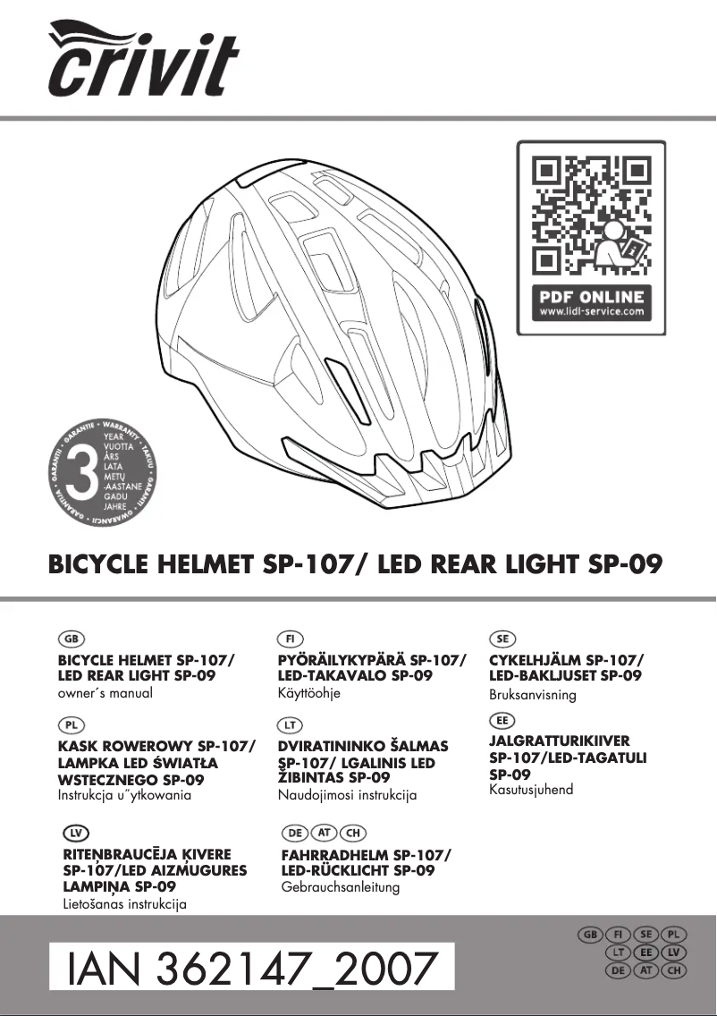 First page image of the manual for IAN 362147