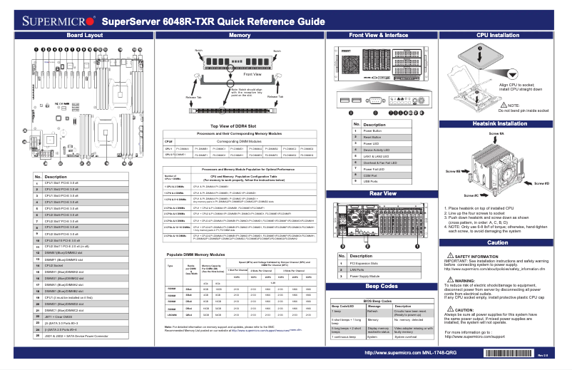 First page image of the manual for SuperServer 6048R-TXR