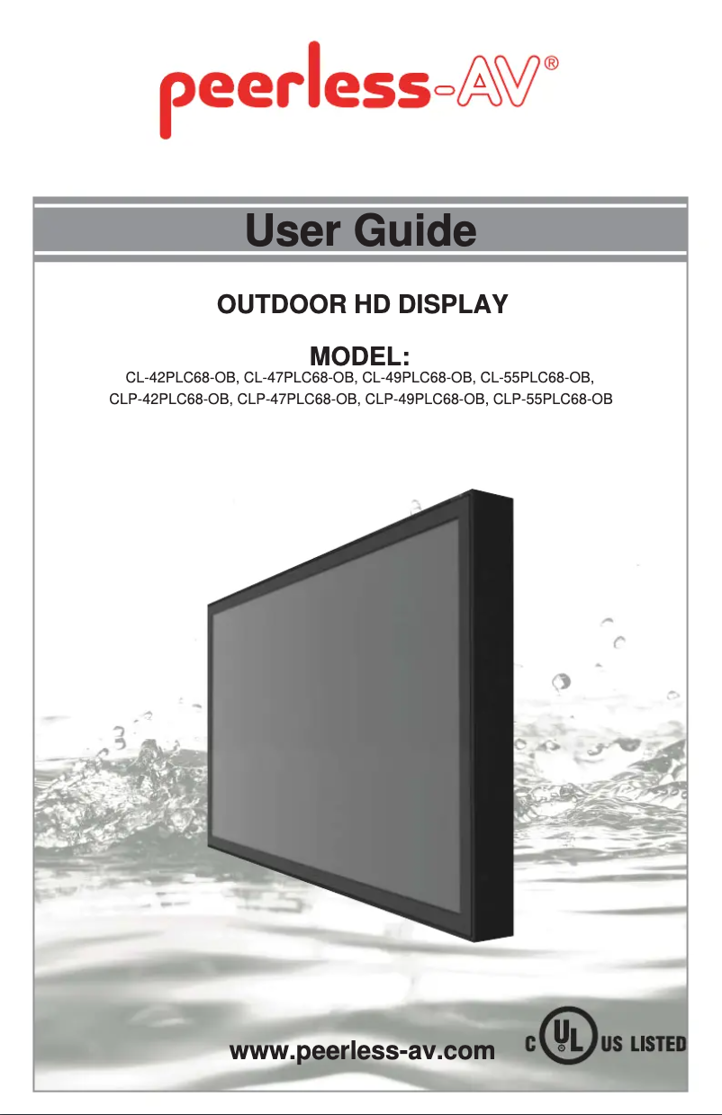 Page 1 of the manual User Manual Peerless-AV Xtreme CL-55PLC68-OB