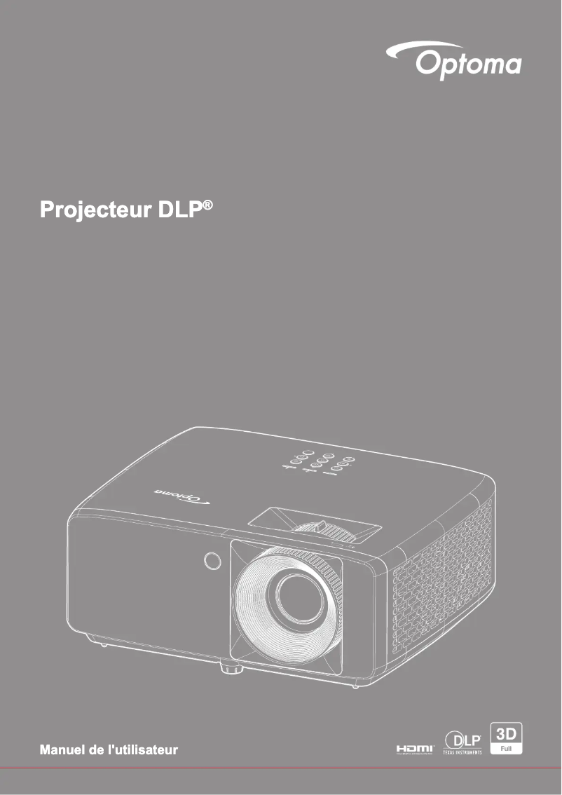 Page 1 of the manual User Manual Optoma ZW340e
