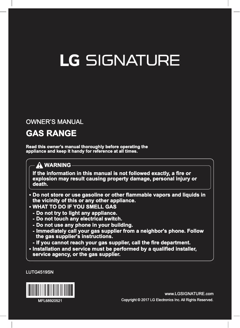 Page 1 of the manual User Manual LG LUTG4519SN