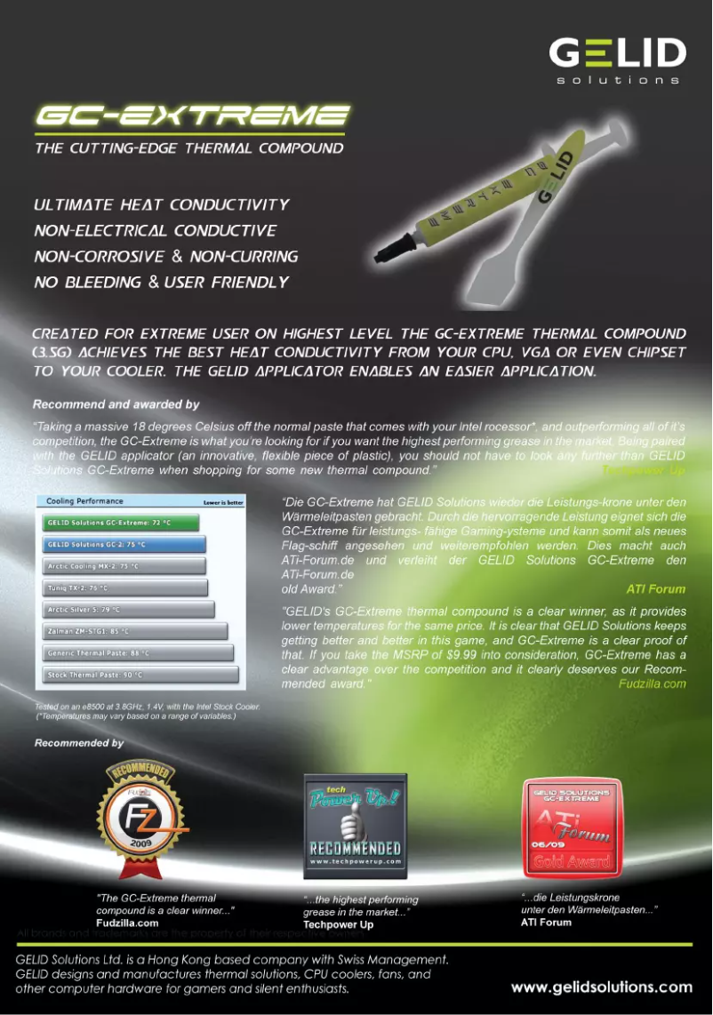 First page image of the manual for GC-Extreme