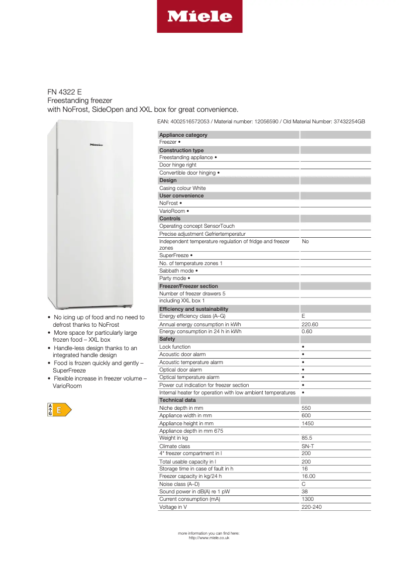 First page image of the manual for FN 4322 E