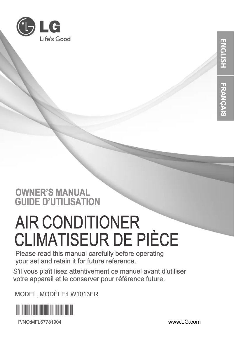 First page image of the manual for LW1013ER