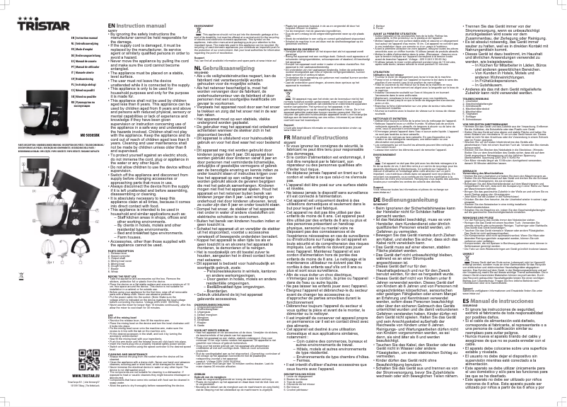 Page 1 of the manual User Manual TriStar MX-5030SBK