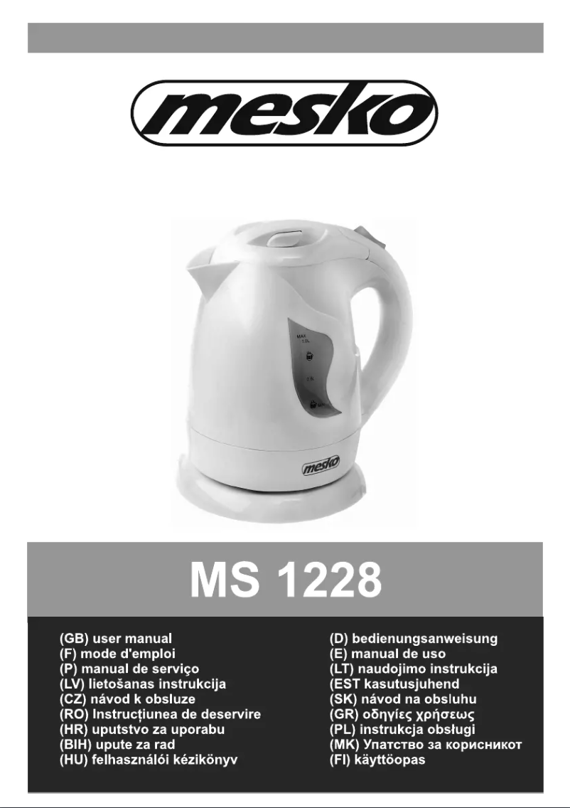 Image de la première page du manuel de l'appareil MS 1228