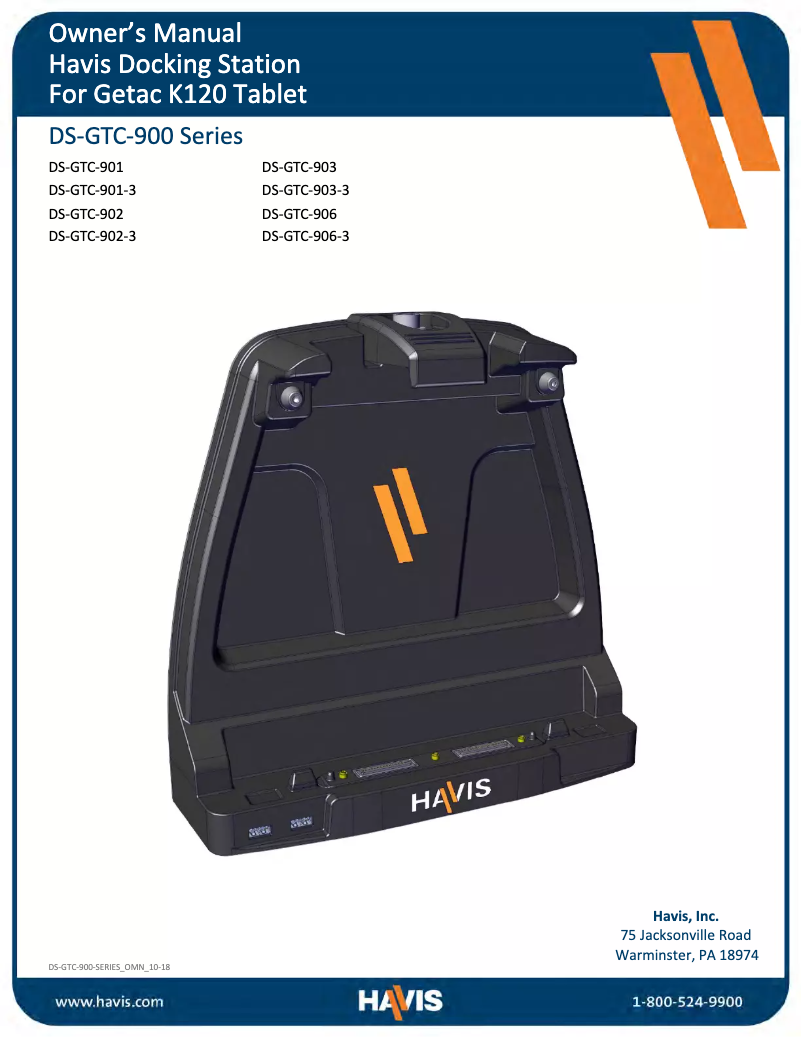 Page 1 of the manual User Manual Havis PKG-DS-GTC-902
