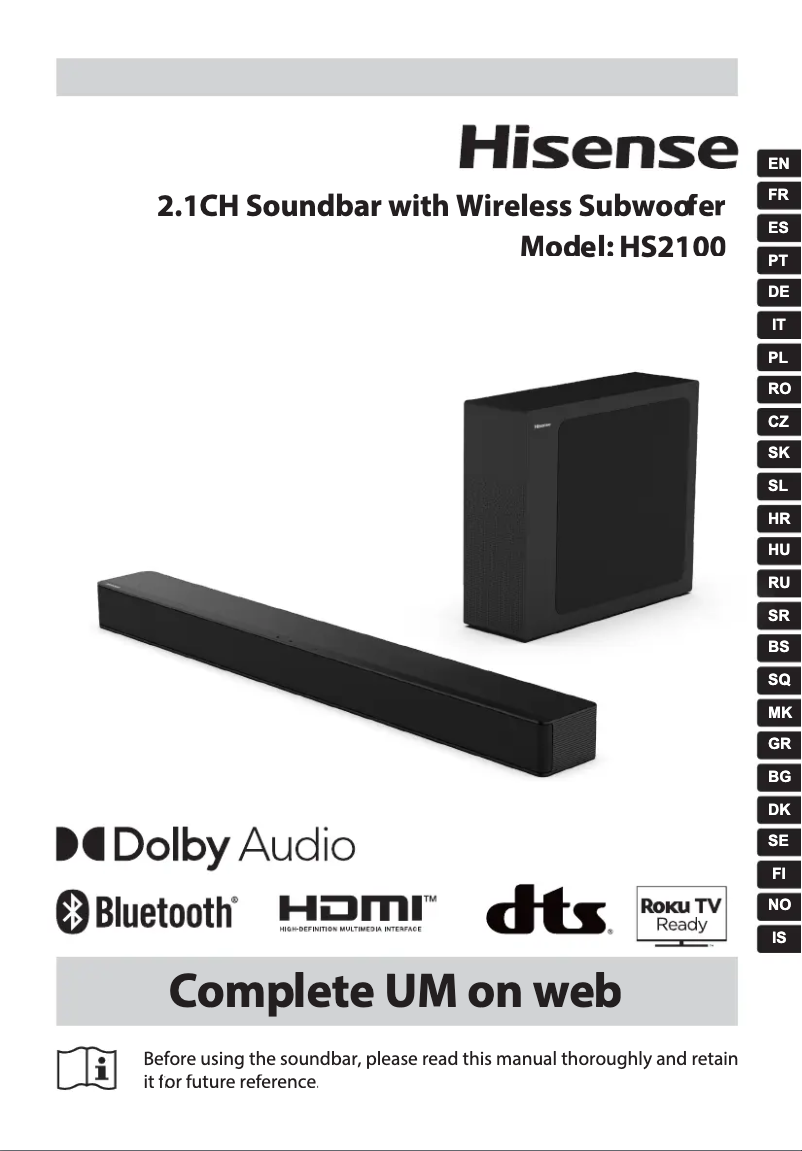 Page 1 of the manual User Manual Hisense MH6TL4TB