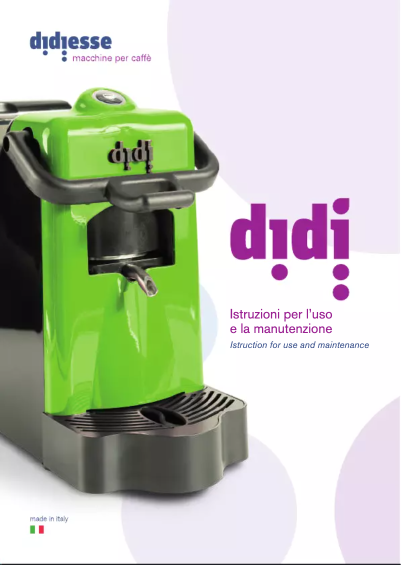 Page 1 of the manual User Manual Caffe Borbone Didiesse DiDi