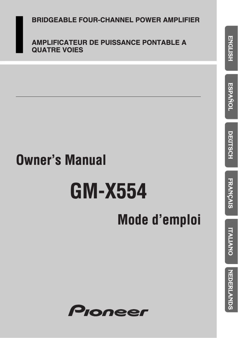 First page image of the manual for GM-X554