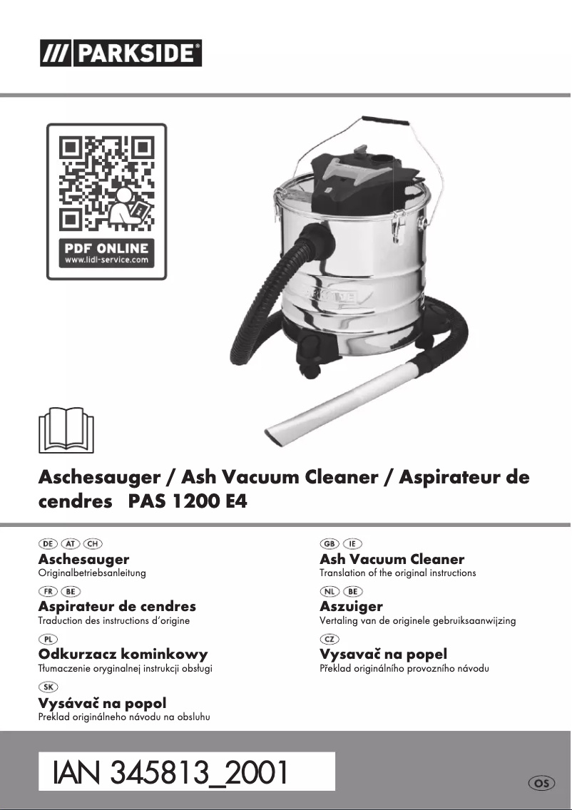 Page 1 of the manual User Manual Parkside PAS 1200 E4