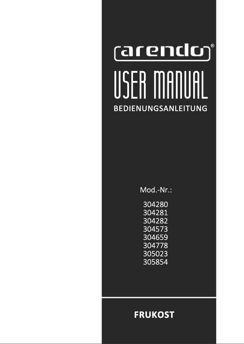 Image de la première page du manuel de l'appareil Frukost 305023