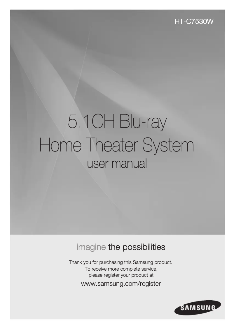 Page 1 of the manual User Manual Samsung HT-C7530W