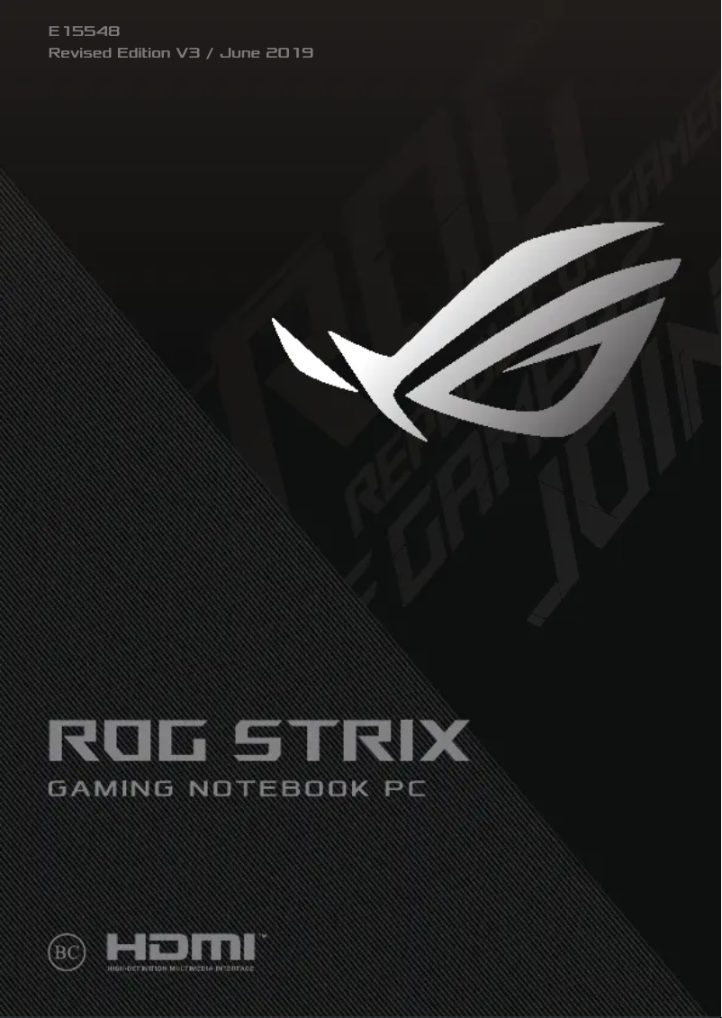 First page image of the manual for ROG Strix GL531GT
