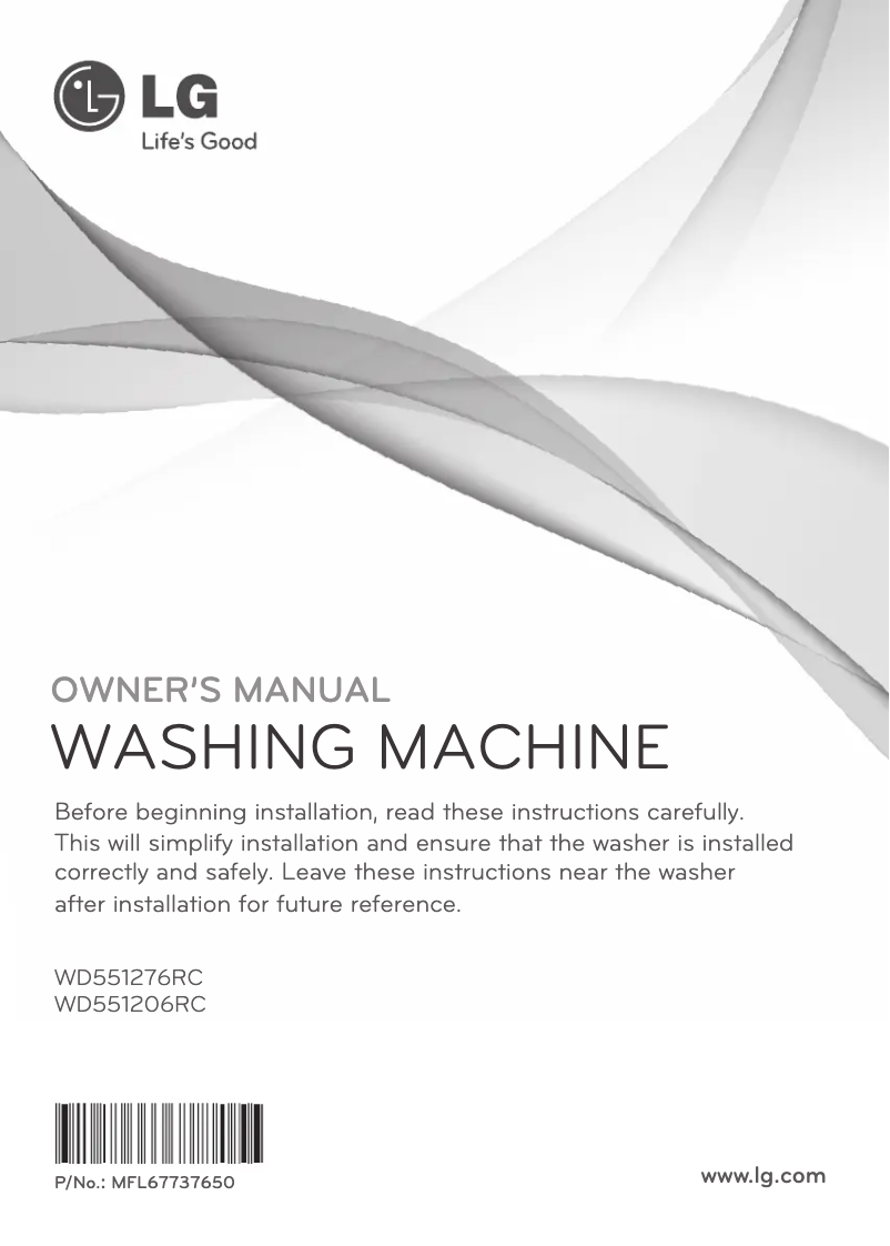 First page image of the manual for WD551206RC