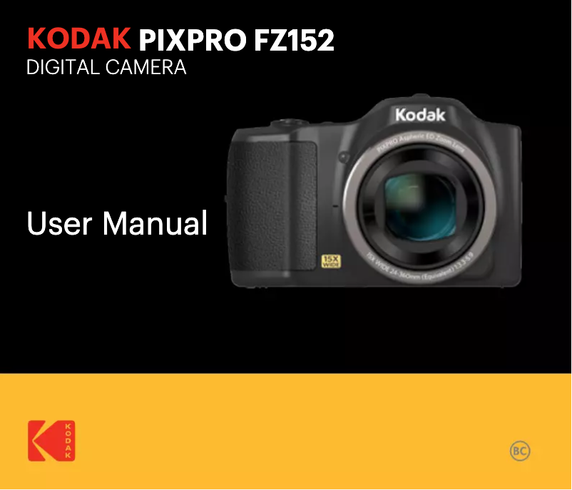 Page 1 de la notice Manuel utilisateur Kodak PIXPRO FZ152