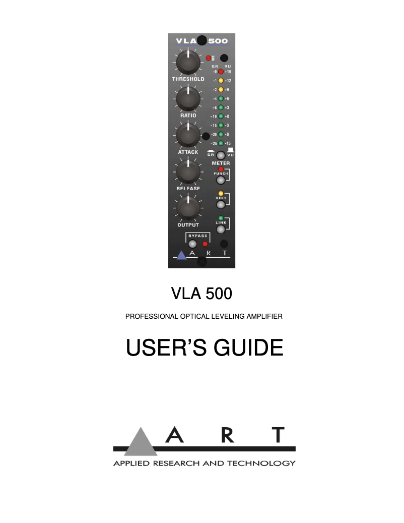 First page image of the manual for VLA 500