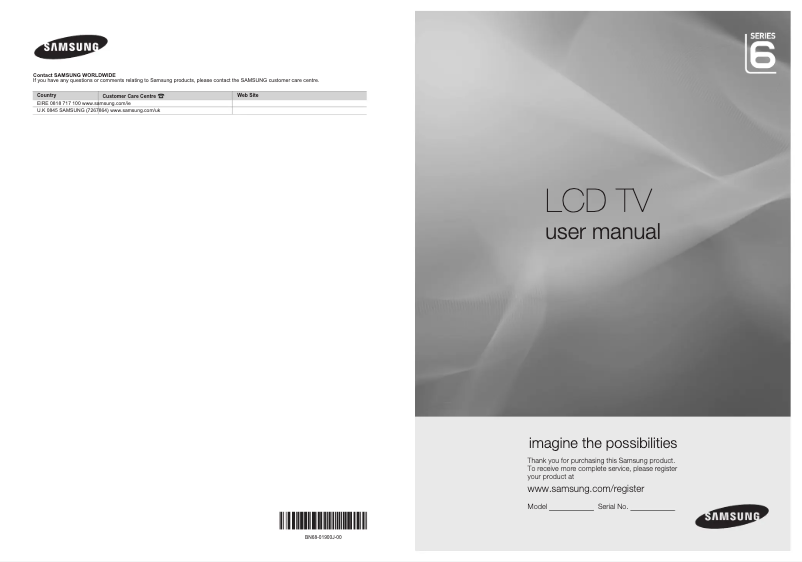 Page 1 of the manual User Manual Samsung LE32B650