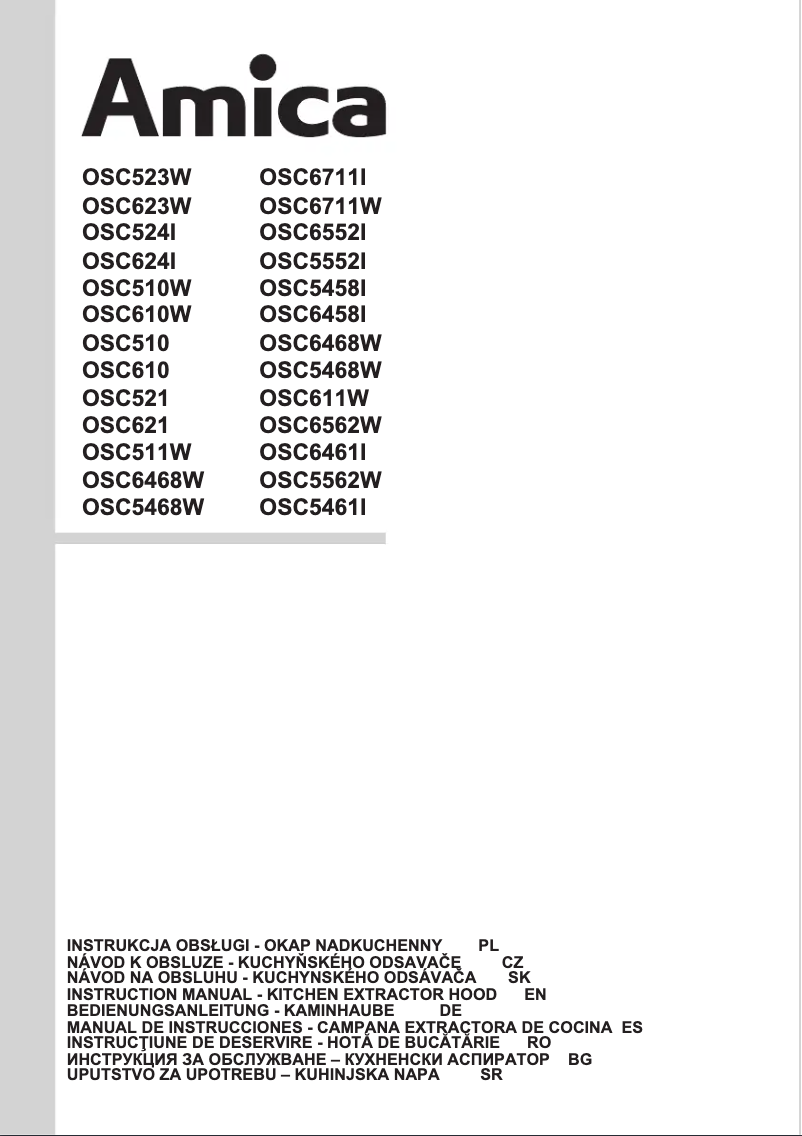 Page 1 of the manual User Manual Amica OSC 510 W