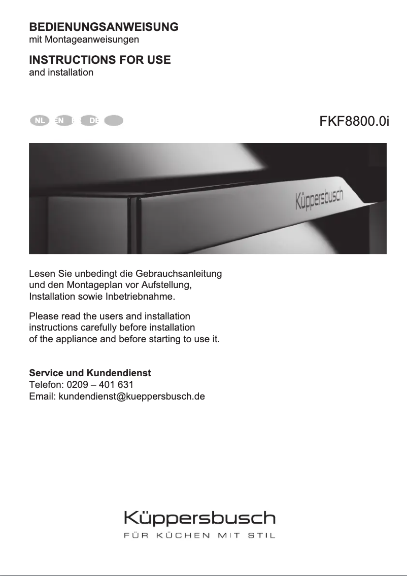 Image de la première page du manuel de l'appareil FKF8800.0i