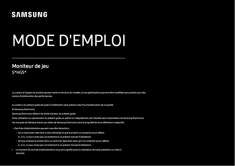 Page 1 of the manual User Manual Samsung S25HG50FQM