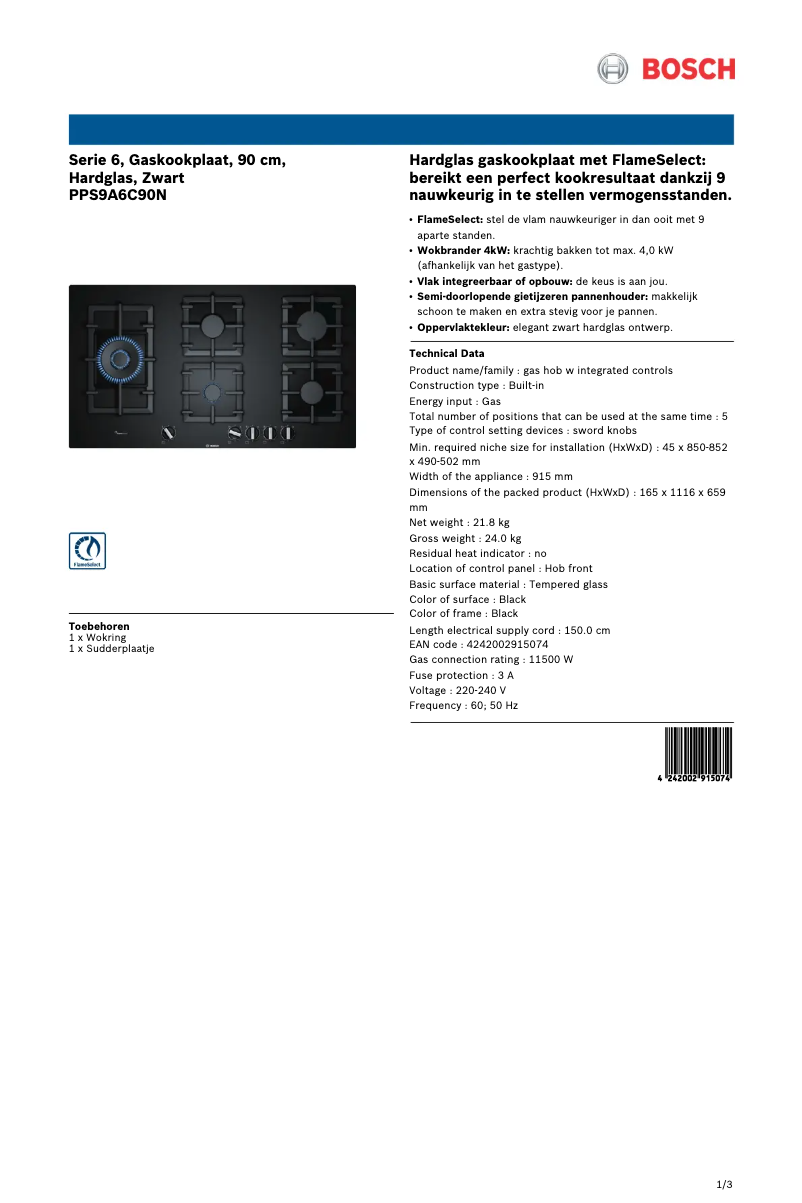 First page image of the manual for PPS9A6C90N