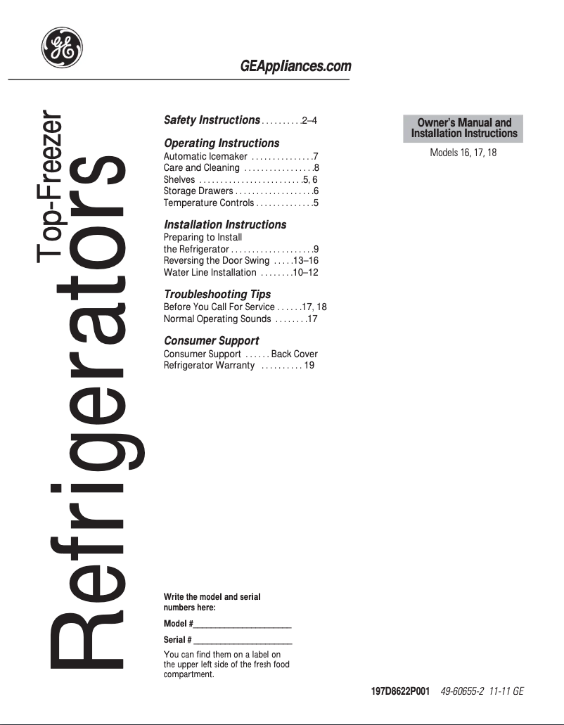 Page 1 of the manual User Manual Hotpoint HTN17CBDRCC