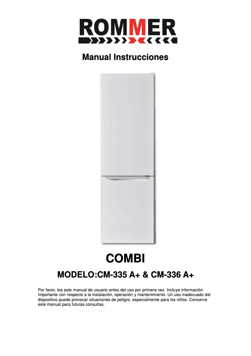 First page image of the manual for CM 335 A+