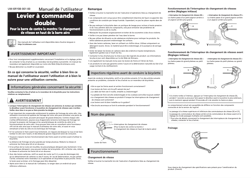 Page 1 of the manual User Manual Shimano ULTEGRA 6870 DI2 ST-6871