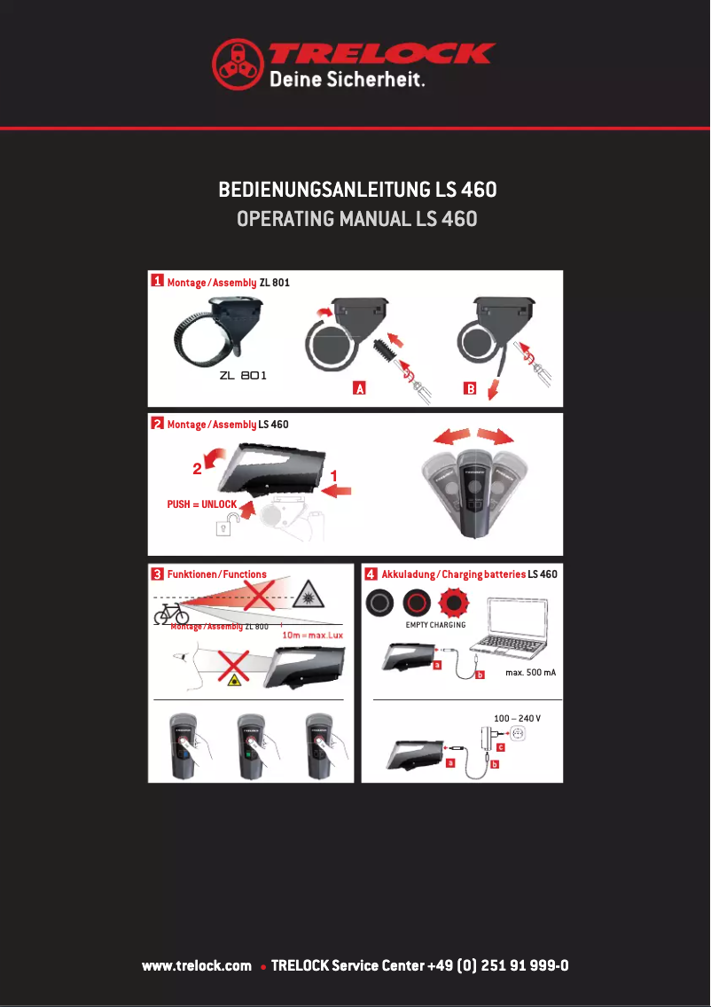 Page 1 of the manual User Manual Trelock LS 460