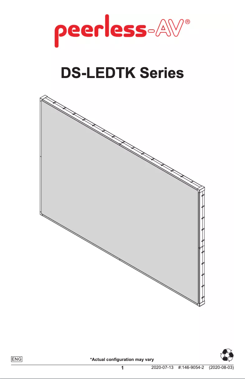 Page 1 of the manual User Manual Peerless-AV DS-LEDTK-8S