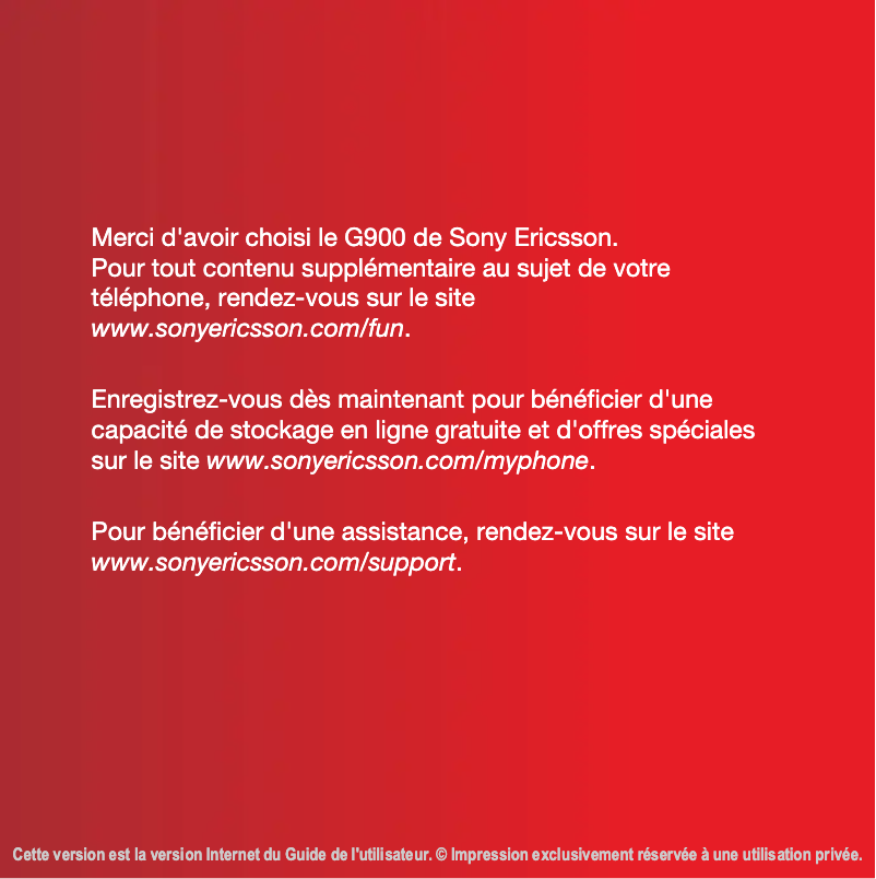 First page image of the manual for G900