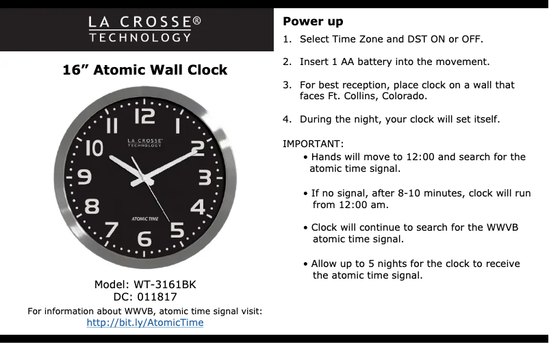 Page 1 of the manual User Manual La Crosse Technology WT-3161BK