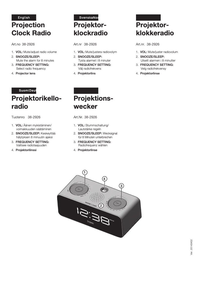 First page image of the manual for 38-2926
