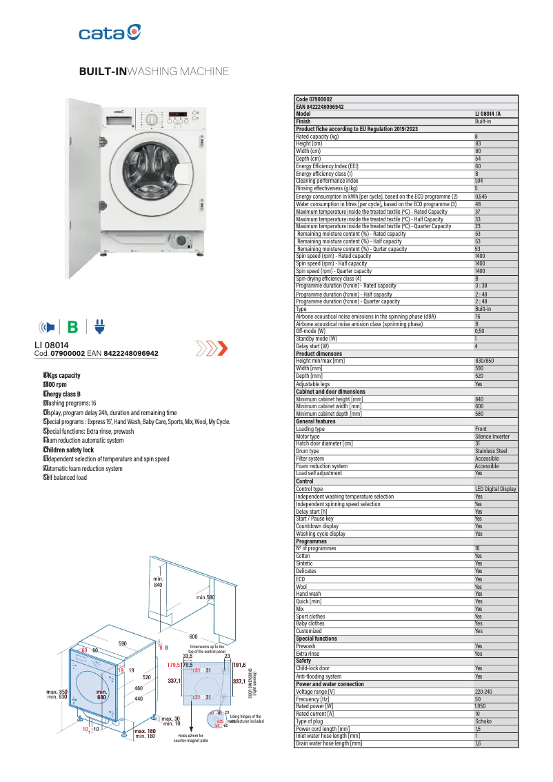 First page image of the manual for LI 08014