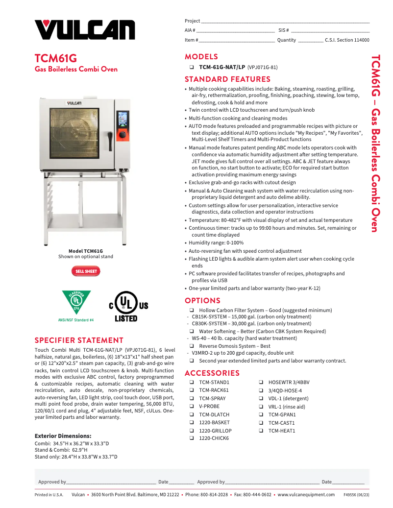 First page image of the manual for TCM-61G